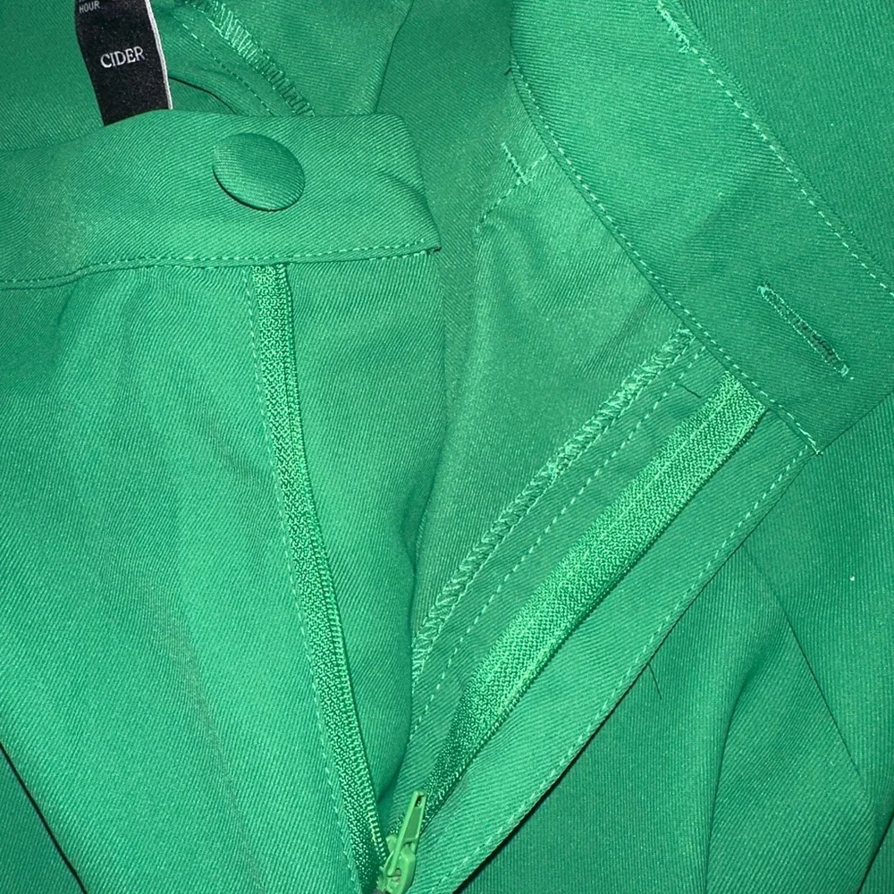 Elegant Green Strait Leg Trouser - Picture 5 of 6